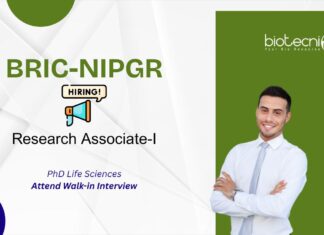 PhD Life Sciences Attend Walk-in Interview BRIC-NIPGR Research Associate-I