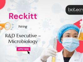 Reckitt R&D Executive – Microbiology hiring