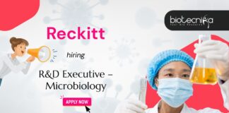 Reckitt R&D Executive – Microbiology hiring