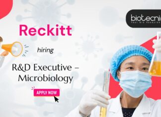 Reckitt R&D Executive – Microbiology hiring