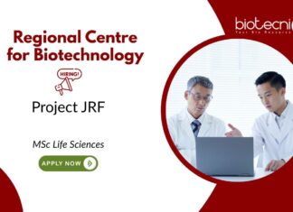 Project JRF Opportunity at RCB, Faridabad. MSc Life Sciences candidates, Apply Now. JRF vacancies 2025 in Research.