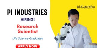 Research Scientist Role at PI Industries | Life Science Graduates Apply- Biotechnology R&D Jobs