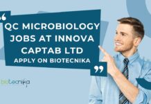 QC Microbiology Jobs at Innova Captab Ltd