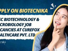 MSc Biotechnology & Microbiology Job Vacancies