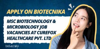 MSc Biotechnology & Microbiology Job Vacancies