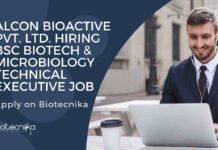 BSc Microbiology & Biotech Job Opening at Alcon Bioactive Pvt. Ltd.