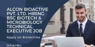 BSc Microbiology & Biotech Job Opening at Alcon Bioactive Pvt. Ltd.