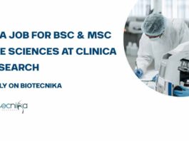 CRA Job For BSc & MSc Life Sciences