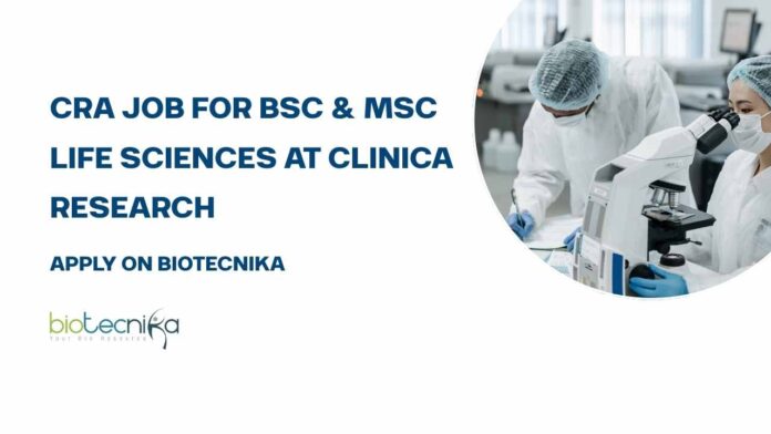 CRA Job For BSc & MSc Life Sciences