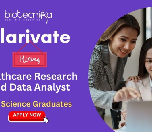 Clarivate Healthcare Research and Data Analyst Life Science Graduates