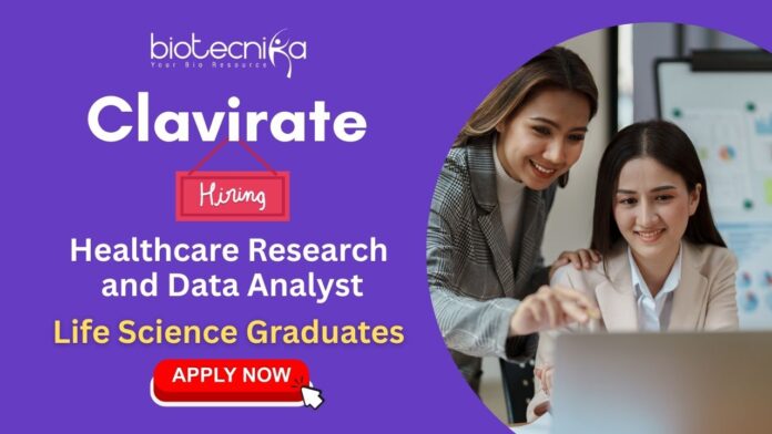 Jobs For Life Science Graduates at Clavirate | Apply Now