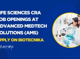 Life Sciences CRA Job Openings at Advanced MedTech Solutions (AMS)
