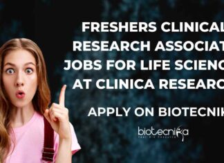 Freshers Clinical Research Associate Jobs For Life Sciences at CLINICA Research, Apply on Biotecnika