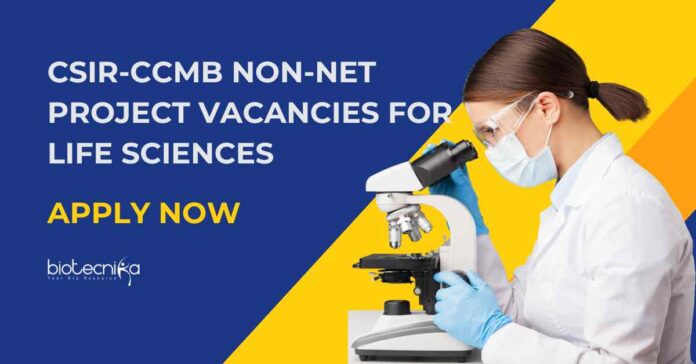 MSc Bioinformatics Jobs Latest CCMB - Apply Online