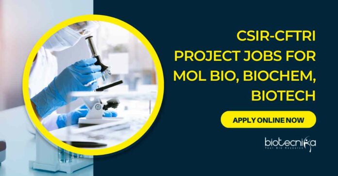Mol Bio Project Vacancies Latest at CSIR-CFTRI