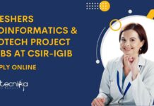 Freshers Bioinformatics & Biotech Project Jobs