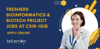 Freshers Bioinformatics & Biotech Project Jobs