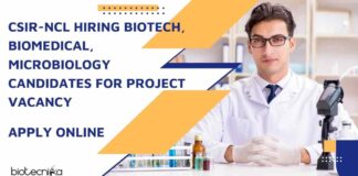 Life Sciences Project Vacancies at CSIR NCL