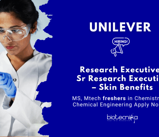  R&D Jobs at Unilever | Apply Now for Research Executive Role | MS/MTech Freshers Jobs