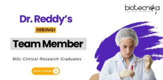 Clinical Research Jobs at Dr. Reddy's Laboratories MSc Graduates Apply Now for the Team Member Role