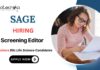 Editorial Management Job at Sage | Freshers Life Science Candidates Apply Now Editorial Management Job at Sage Freshers Life Science Candidates Apply Now