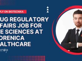 Drug Regulatory Affairs Job For Life Sciences