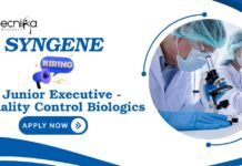 Entry-Level Jobs at Syngene | Apply Now For The Junior Executive - Quality Control Biologics Role