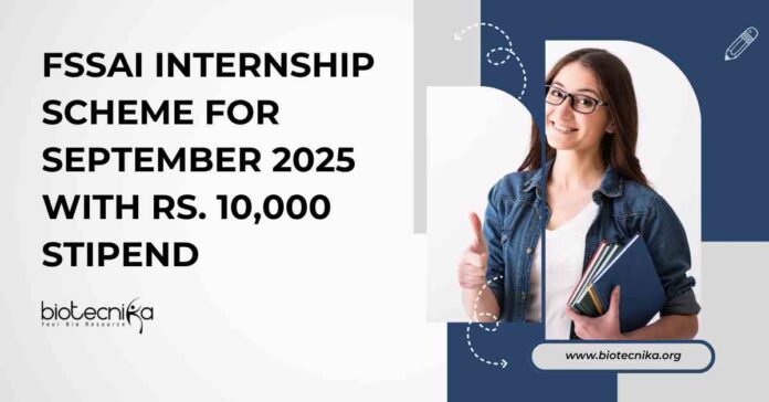 FSSAI Internship Applications Sept 2025