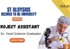 Food Science Jobs at St Aloysius College MSc Graduates Apply Now for the Project Assistant Position