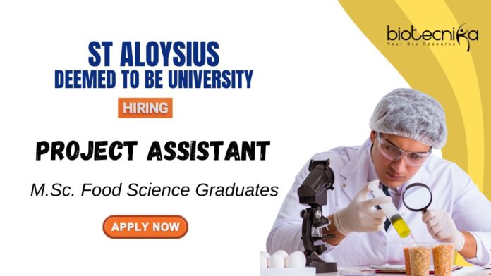 Food Science Jobs at St Aloysius College MSc Graduates Apply Now for the Project Assistant Position