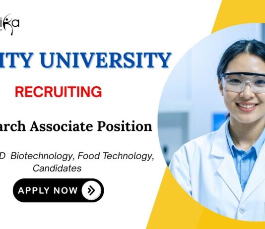 Food Technology Jobs at Amity Apply Now for Research Associate Position
