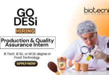 Food Technology Jobs at GO DESi Apply Now for the Production & Quality Assurance Intern Position (1)