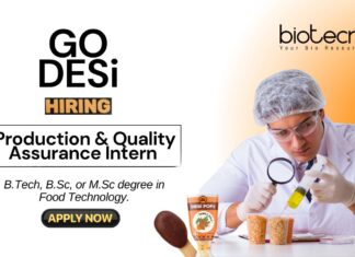 Food Technology Jobs at GO DESi Apply Now for the Production & Quality Assurance Intern Position (1)