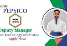Food Technology Jobs at PepsiCo | Apply Now For The Deputy Manager Role