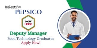 Food Technology Jobs at PepsiCo | Apply Now For The Deputy Manager Role