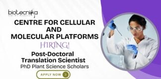 Freshers Job at C-CAMP | Apply Now For The Post-Doctoral Translation Scientist Role