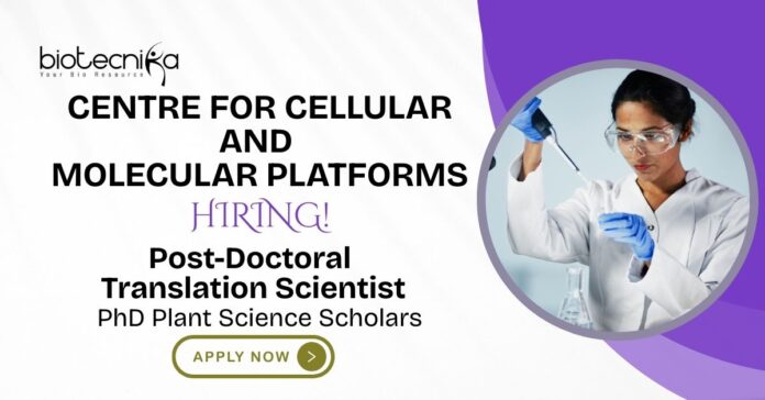 Freshers Job at C-CAMP | Apply Now For The Post-Doctoral Translation Scientist Role