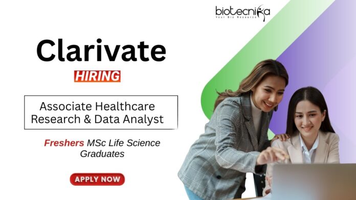 Freshers Job at Clarivate MSc Life Science Graduates Apply Online (2)