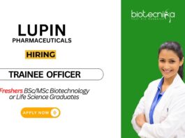 Freshers Jobs at Lupin Pharmaceuticals Biotechnology Graduates Apply Now for the Trainee Officer Role
