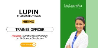 Freshers Jobs at Lupin Pharmaceuticals Biotechnology Graduates Apply Now for the Trainee Officer Role