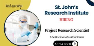 Freshers MSc Bioinformatics Jobs at St John's Research Institute Apply Now 