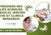 Freshers BSc Life Sciences Medical Writer Job