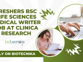 Freshers BSc Life Sciences Medical Writer Job