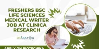 Freshers BSc Life Sciences Medical Writer Job