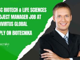 MSc Biotech & Life Sciences Project Manager Job