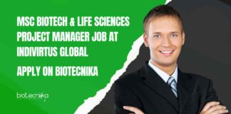 MSc Biotech & Life Sciences Project Manager Job