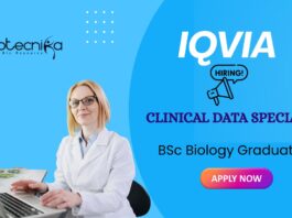 IQVIA Hiring BSc Biology Graduates | Apply for Clinical Data Specialist Role