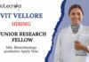 JRF Job at VIT Vellore Msc Life Science Candidates Apply Now 
