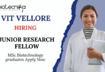 JRF Job at VIT Vellore Msc Life Science Candidates Apply Now 