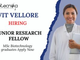 JRF Job at VIT Vellore Msc Life Science Candidates Apply Now 